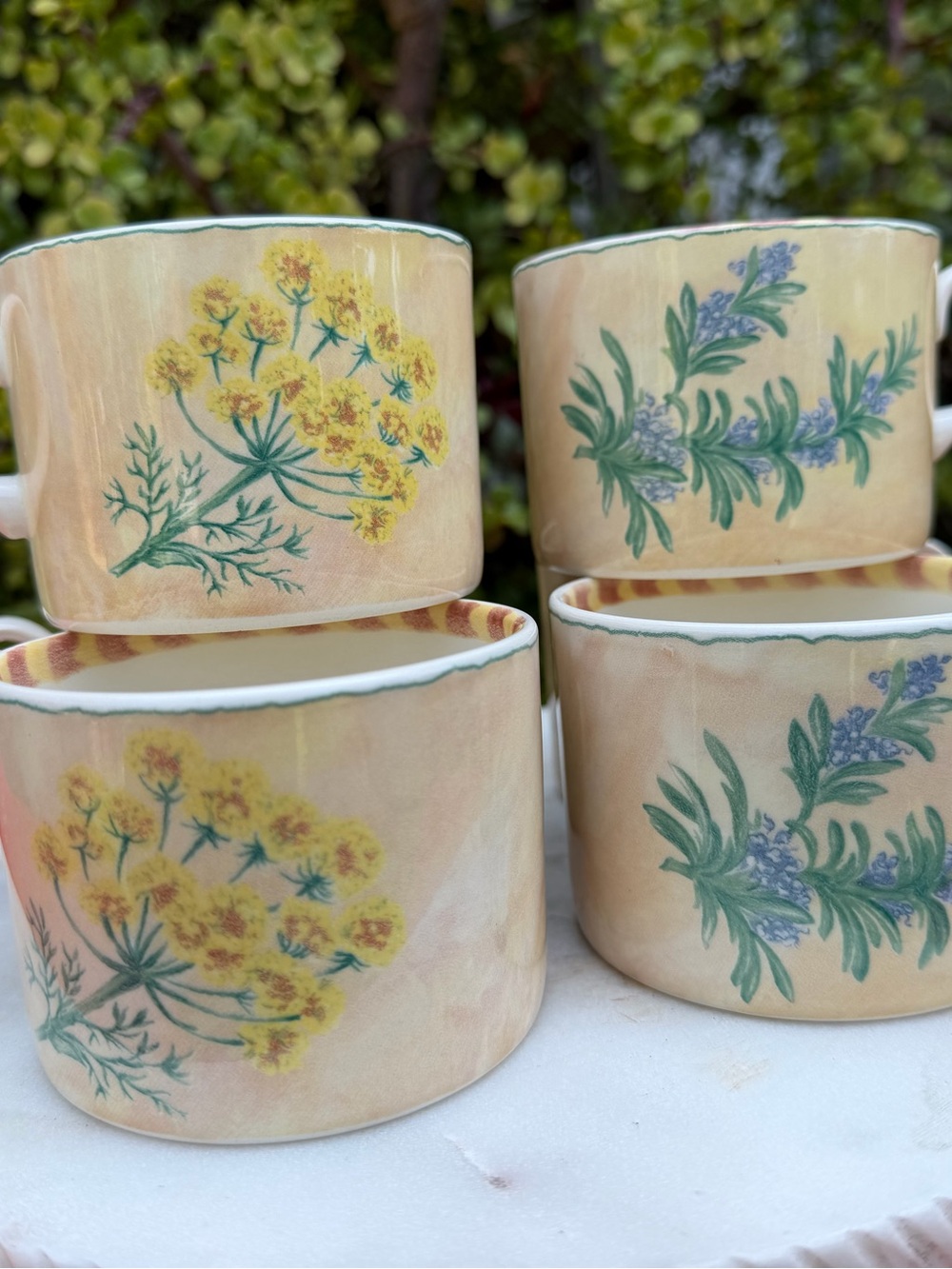 Vintage Floral Teacup Mugs,Set of 4 Cups